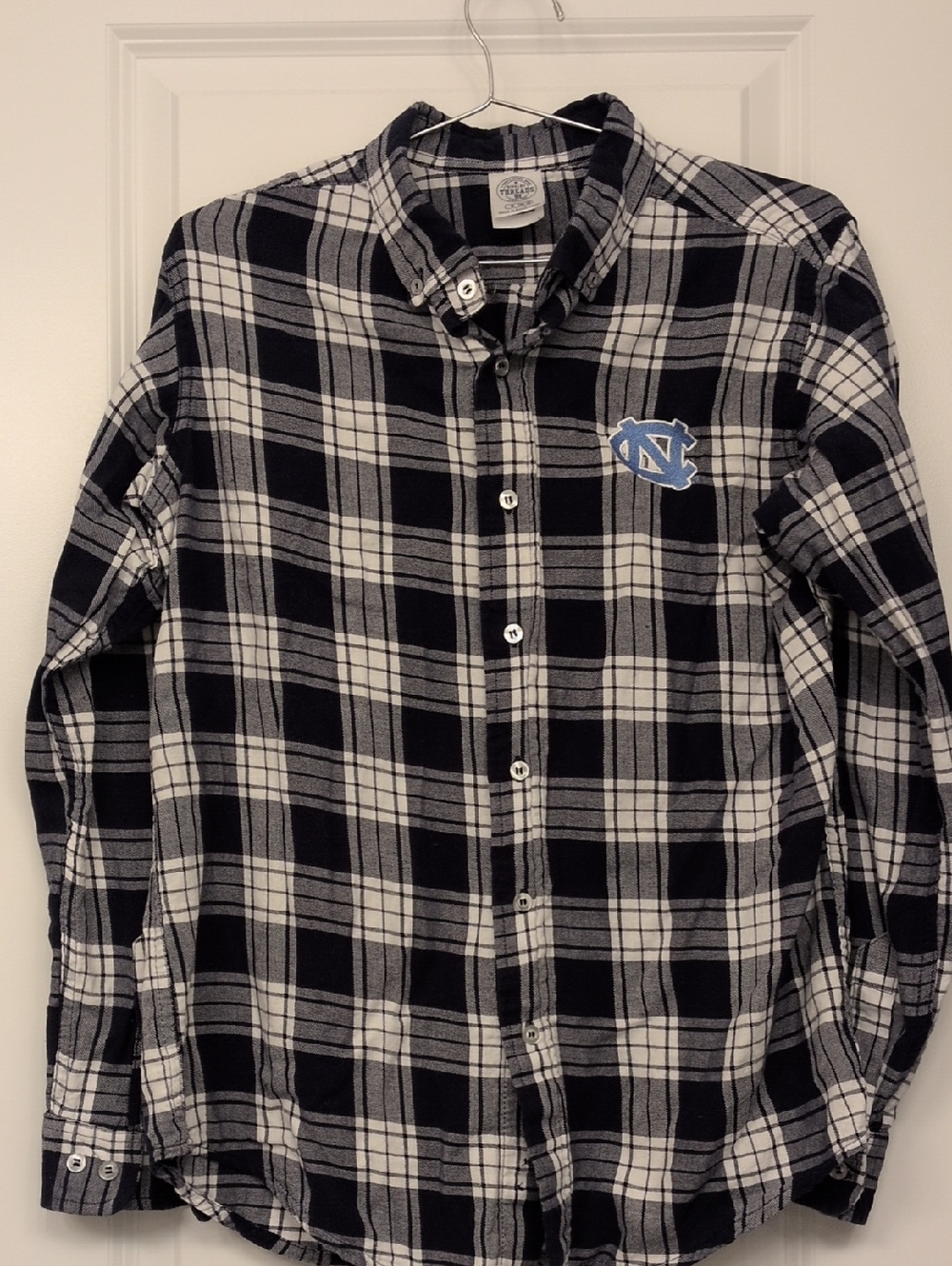Rivalry Threads Men's Navy & White Plaid Flannel UNC Chapel Hill Tarheels Meduim
